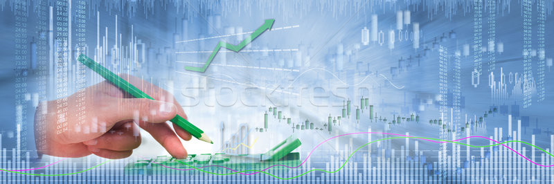 Investor hand with calculator Stock photo © Kurhan
