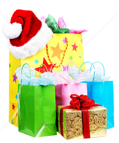 Foto stock: Hermosa · bolsa · de · la · compra · aislado · blanco · fondo · compras