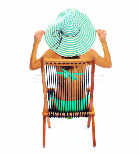 Woman relaxing on the beach. Stock photo © Kurhan