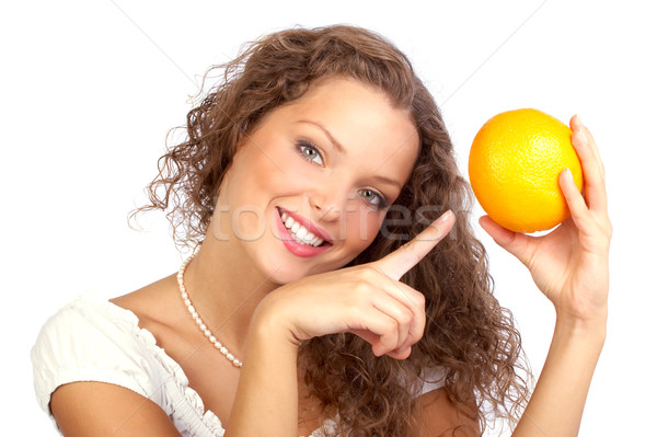 woman with orange Stock photo © Kurhan