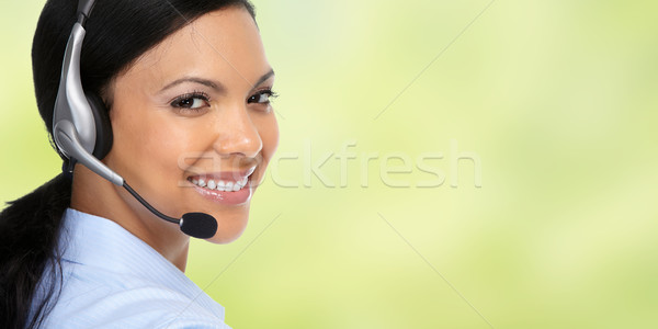 Asian agent woman with headsets. Stock photo © Kurhan