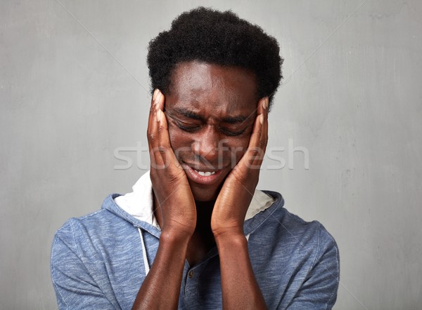 депрессия черным человеком депрессия афроамериканец человека головная боль Сток-фото © Kurhan