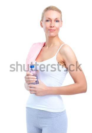 Zdjęcia stock: Kobieta · fitness · fitness · siłowni · uśmiechnięty · młoda · kobieta · wody