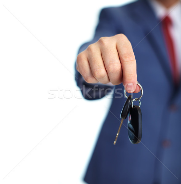 Las llaves del coche mano aislado blanco coche hombre Foto stock © Kurhan