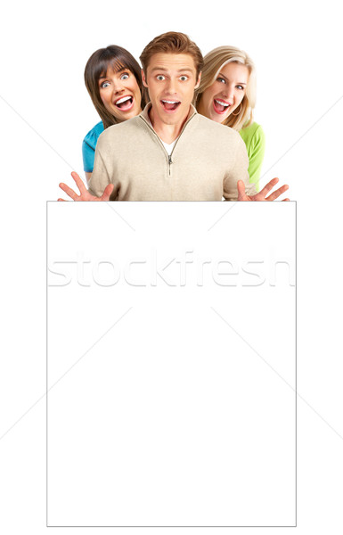 Glückliche Menschen glücklich funny Menschen isoliert weiß Stock foto © Kurhan