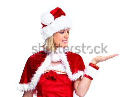 クリスマス 女性 サンタクロース キャップ 孤立した 白 ストックフォト © Kurhan