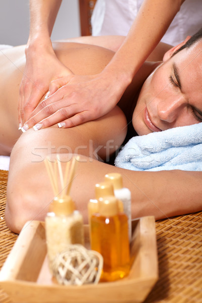 Massage jungen schöner Mann Hände Arbeit Gesundheit Stock foto © Kurhan