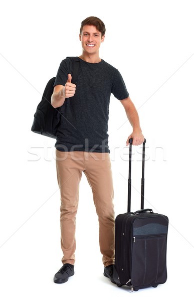 Tourist man with trunk Stock photo © Kurhan