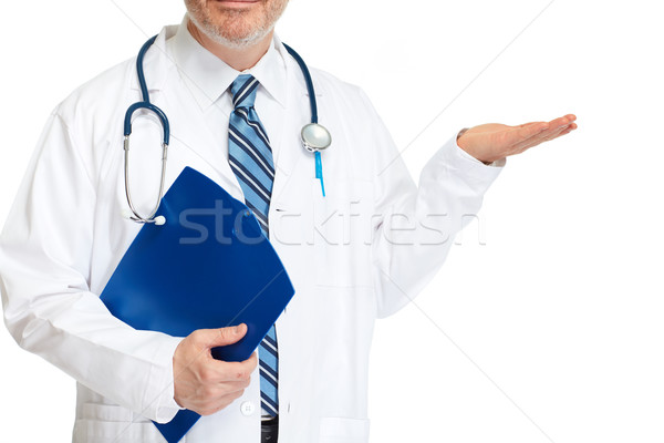 Doctor hand presenting white background Stock photo © Kurhan