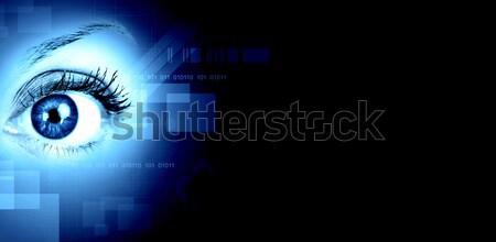 Oeil Barcode isolé blanche affaires internet [[stock_photo]] © Kurhan