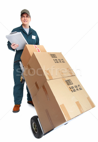 доставки почтальон изолированный белый человека фон Сток-фото © Kurhan