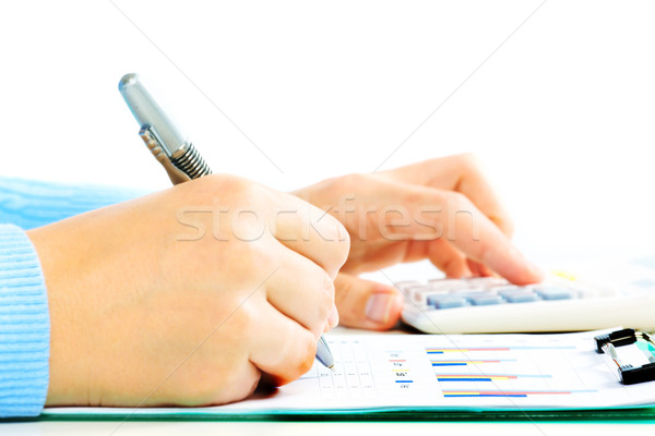 Hands with calculator. Stock photo © Kurhan