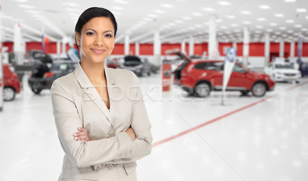 Revendedor de automóveis mulher automático negócio Foto stock © Kurhan