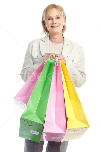 Zdjęcia stock: Zakupy · kobieta · szczęśliwy · odizolowany · biały