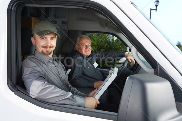 Grupo mensajero coche transporte envío hombre Foto stock © Kurhan