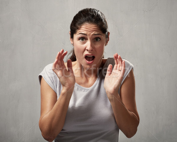 Scared afraid woman Stock photo © Kurhan