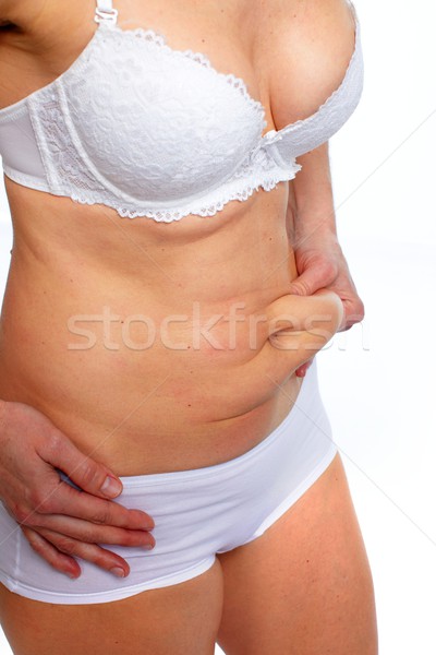 Foto stock: Mujer · grasa · vientre · dieta · salud