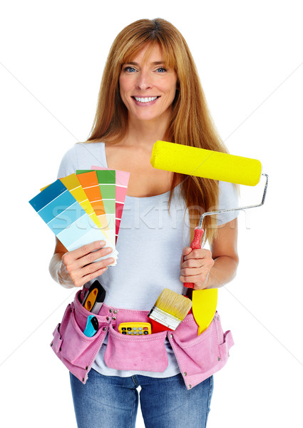 Woman with a painting roller. Stock photo © Kurhan