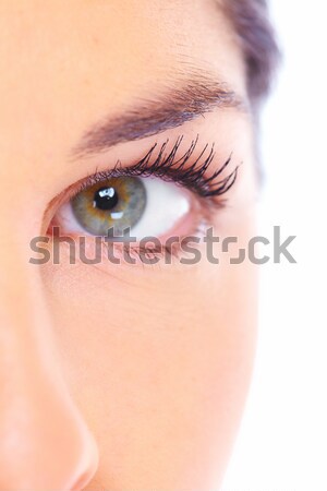 Schöne Frau Gesicht isoliert weiß Auge Hintergrund Stock foto © Kurhan
