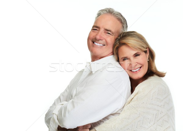Zâmbitor fericit vârstnici cuplu portret Imagine de stoc © Kurhan