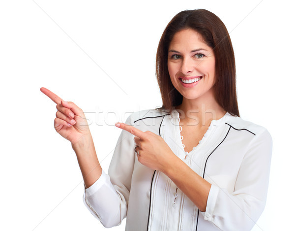 Business woman presenter Stock photo © Kurhan