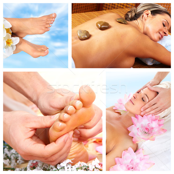 Foto stock: Belo · estância · termal · massagem · colagem · relaxante · pessoas