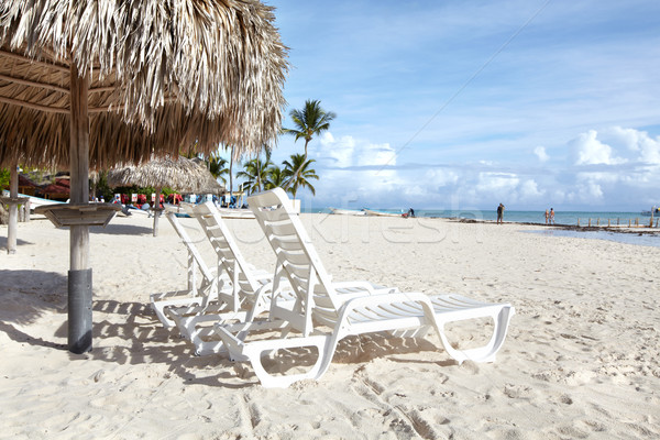Chaise longue on the beach. Stock photo © Kurhan