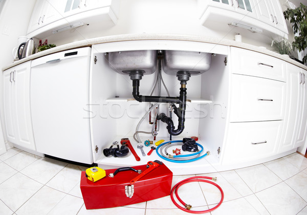 Plumber tools on the kitchen. Stock photo © Kurhan