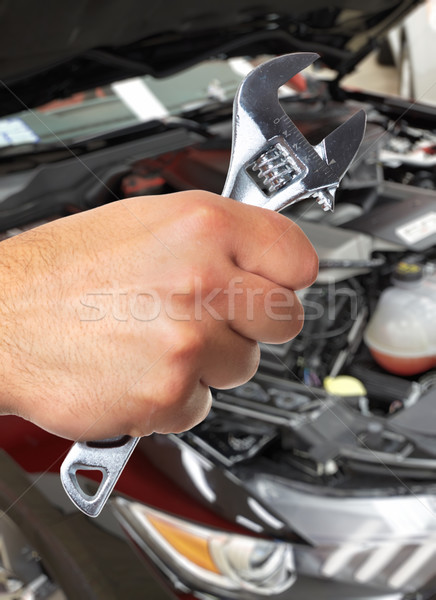 Hand of car mechanic in auto repair service.  Stock photo © Kurhan