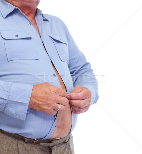 Duży tłuszczu brzuch starszy człowiek żołądka Zdjęcia stock © Kurhan