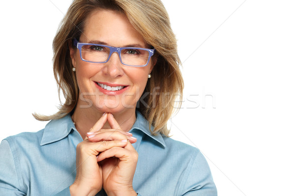 Senior business woman portrait with eyeglasses. Stock photo © Kurhan