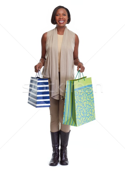 [[stock_photo]]: Shopping · femme · belle · afro