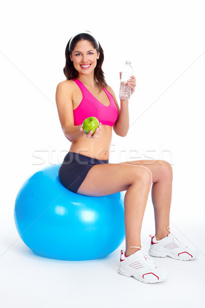 Jonge mooie fitness vrouw geïsoleerd witte vrouw Stockfoto © Kurhan