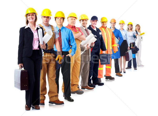 Construction travailleurs groupe isolé blanche affaires [[stock_photo]] © Kurhan