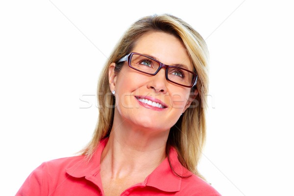 Supérieurs femme lunettes isolé blanche affaires [[stock_photo]] © Kurhan
