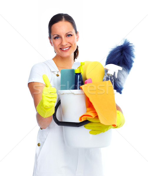 Stock photo: Young beautiful maid woman.