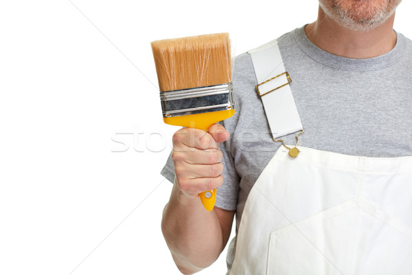 Painter hands with painting roller. Stock photo © Kurhan