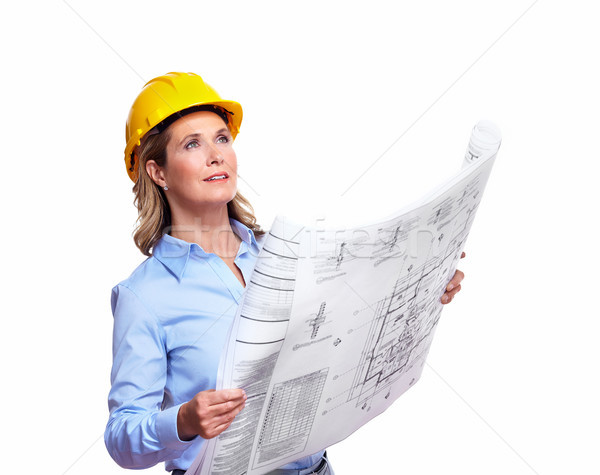 Architect woman with a plan. Stock photo © Kurhan
