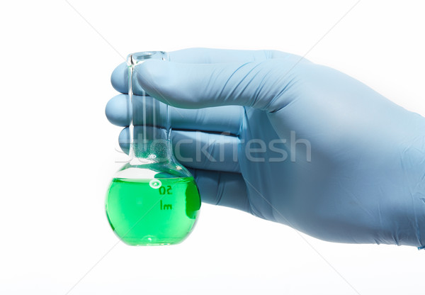 Hand Reagenzglas isoliert weiß Technologie Hintergrund Stock foto © Kurhan
