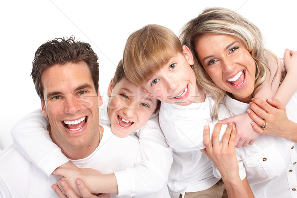 Famiglia felice padre madre bambini bianco uomo Foto d'archivio © Kurhan