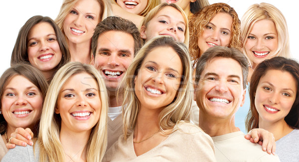 Feliz a la gente feliz sonriendo personas blanco mujer Foto stock © Kurhan