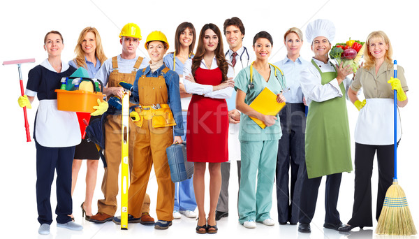 Grup iş adamları yalıtılmış beyaz iş kadın Stok fotoğraf © Kurhan
