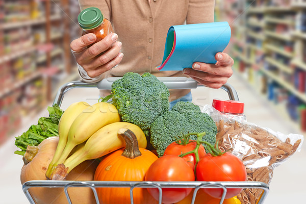 Woman with shopping cart. Stock photo © Kurhan