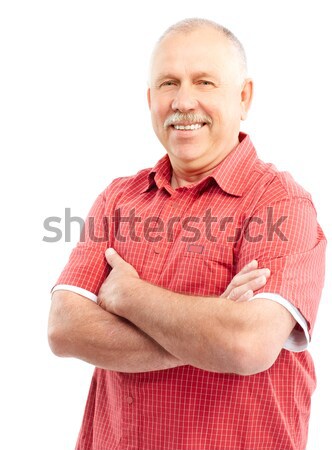 Starszych człowiek uśmiechnięty szczęśliwy odizolowany biały Zdjęcia stock © Kurhan
