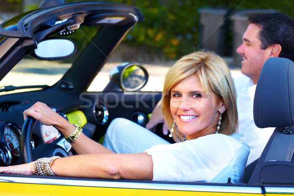 Heureux couple souriant voiture personnes extérieur [[stock_photo]] © Kurhan