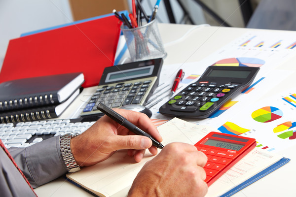 Hands of accountant man Stock photo © Kurhan