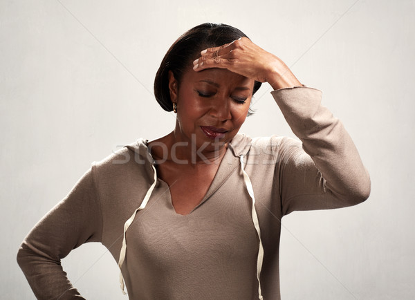 うつ病 アフリカ系アメリカ人 女性 頭痛 片頭痛 グレー ストックフォト © Kurhan