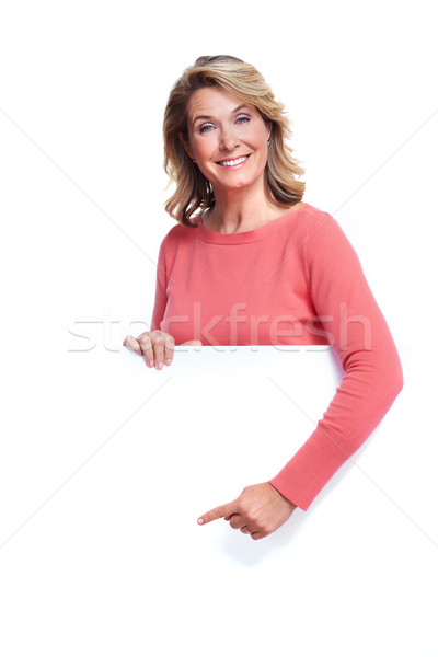 Senior woman with a banner. Stock photo © Kurhan