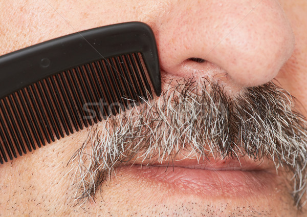 Man combing his mustache. Stock photo © Kurhan