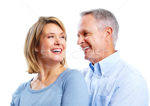 Feliz ancianos Pareja pareja de ancianos amor aislado Foto stock © Kurhan